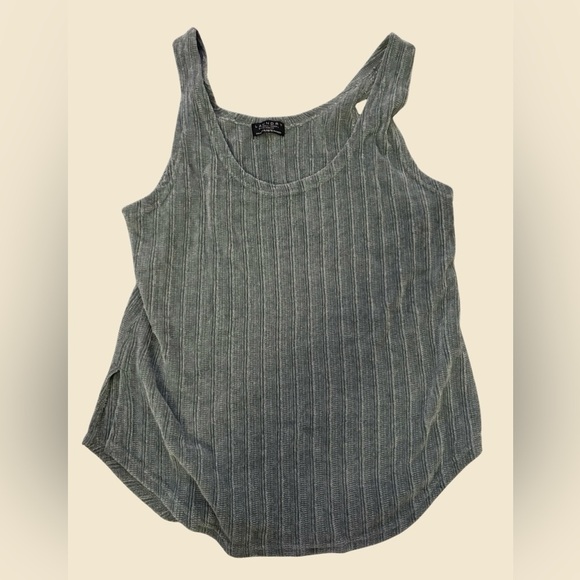 Laundry By Shelli Segal Ribbed Tank Top - Blueish Gray - Picture 1 of 3